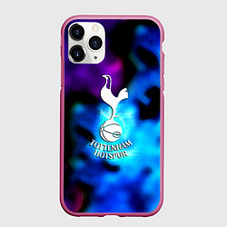 Чехол iPhone 11 Pro матовый Тоттенхэм фк неоновый огонь, цвет: 3D-малиновый
