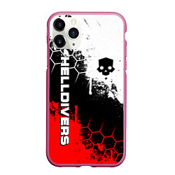 Чехол iPhone 11 Pro матовый Helldivers 2: Skull Logo, цвет: 3D-малиновый