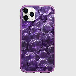 Чехол iPhone 11 Pro матовый Фиолетовые пузыри