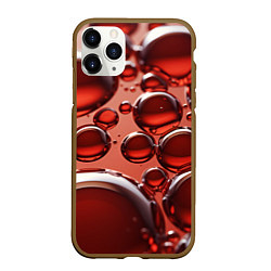 Чехол iPhone 11 Pro матовый Крупные красные капли