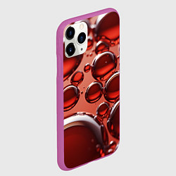 Чехол iPhone 11 Pro матовый Крупные красные капли, цвет: 3D-фиолетовый — фото 2