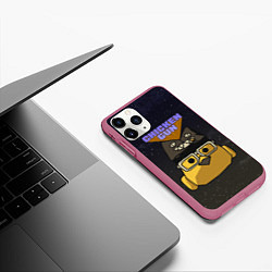 Чехол iPhone 11 Pro матовый Chicken gun space, цвет: 3D-малиновый — фото 2