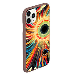 Чехол iPhone 11 Pro матовый Space abstraction - ai art, цвет: 3D-коричневый — фото 2