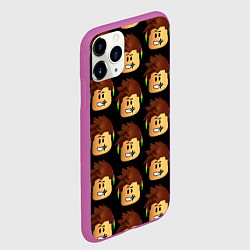 Чехол iPhone 11 Pro матовый Игра Роблокс, цвет: 3D-фиолетовый — фото 2
