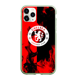 Чехол iPhone 11 Pro матовый Chelsea fire storm текстура