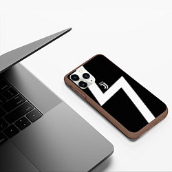Чехол iPhone 11 Pro матовый Ювентус спорт геометрия, цвет: 3D-коричневый — фото 2