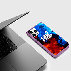 Чехол iPhone 11 Pro матовый Pink floyd битва огней, цвет: 3D-фиолетовый — фото 2