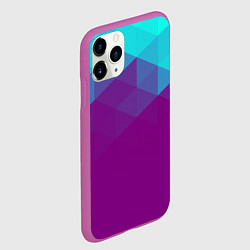 Чехол iPhone 11 Pro матовый Geometry polygonal psy, цвет: 3D-фиолетовый — фото 2