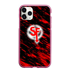 Чехол iPhone 11 Pro матовый Sally face красные искры, цвет: 3D-малиновый