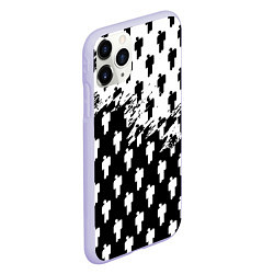Чехол iPhone 11 Pro матовый Billie Eilish pattern black, цвет: 3D-светло-сиреневый — фото 2