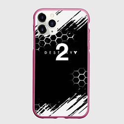 Чехол iPhone 11 Pro матовый Destiny абстракция краски рпг, цвет: 3D-малиновый