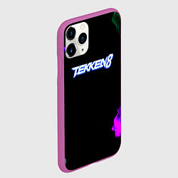 Чехол iPhone 11 Pro матовый Tekken огненный дым текстура, цвет: 3D-фиолетовый — фото 2