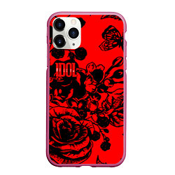 Чехол iPhone 11 Pro матовый Билли Айдол rock rose band, цвет: 3D-малиновый