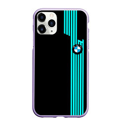 Чехол iPhone 11 Pro матовый BMW sport line geometry, цвет: 3D-светло-сиреневый