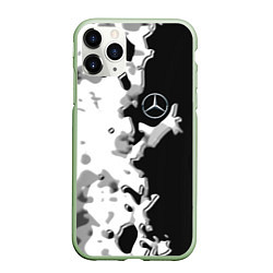 Чехол iPhone 11 Pro матовый Mercedes benz sport germany steel, цвет: 3D-салатовый