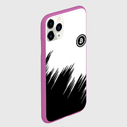 Чехол iPhone 11 Pro матовый Биткоин текстура крипта, цвет: 3D-фиолетовый — фото 2