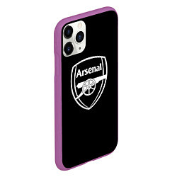 Чехол iPhone 11 Pro матовый Arsenal fc белое лого, цвет: 3D-фиолетовый — фото 2