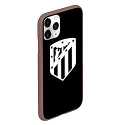 Чехол iPhone 11 Pro матовый Атлетико Мадрид белое лого фк, цвет: 3D-коричневый — фото 2