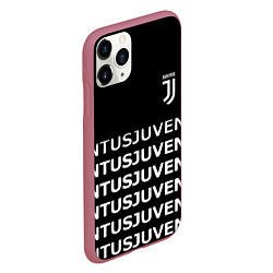 Чехол iPhone 11 Pro матовый Juventus pattern fc club steel, цвет: 3D-малиновый — фото 2