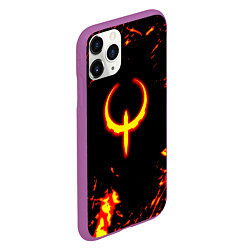 Чехол iPhone 11 Pro матовый Quake fire logo, цвет: 3D-фиолетовый — фото 2