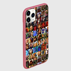 Чехол iPhone 11 Pro матовый Портреты всех героев, цвет: 3D-малиновый — фото 2