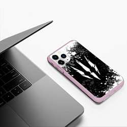 Чехол iPhone 11 Pro матовый The Witcher - Ведьмак белый волк, цвет: 3D-розовый — фото 2