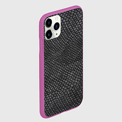 Чехол iPhone 11 Pro матовый Текстура змеиная кожа, цвет: 3D-фиолетовый — фото 2
