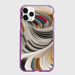 Чехол iPhone 11 Pro матовый Спиральная галактика, цвет: 3D-фиолетовый