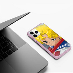 Чехол iPhone 11 Pro матовый Sailor Moon Усаги Цукино грустит, цвет: 3D-розовый — фото 2