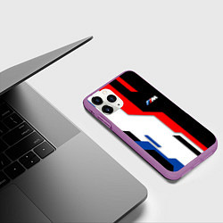 Чехол iPhone 11 Pro матовый BMW - униформа, цвет: 3D-фиолетовый — фото 2