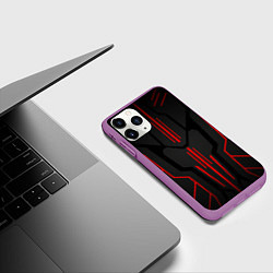 Чехол iPhone 11 Pro матовый Красная стальная броня, цвет: 3D-фиолетовый — фото 2
