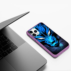 Чехол iPhone 11 Pro матовый Genshin Impact - Волк Севера, цвет: 3D-фиолетовый — фото 2