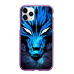 Чехол iPhone 11 Pro матовый Genshin Impact - Волк Севера, цвет: 3D-фиолетовый