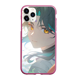 Чехол iPhone 11 Pro матовый Genshin Impact Xiao Adept smile, цвет: 3D-малиновый