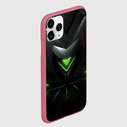 Чехол iPhone 11 Pro матовый Яркая зеленая абстрактная конструкция в стиле nvid, цвет: 3D-малиновый — фото 2