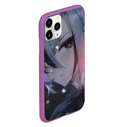 Чехол iPhone 11 Pro матовый Genshin Impact Арлекино bore, цвет: 3D-фиолетовый — фото 2