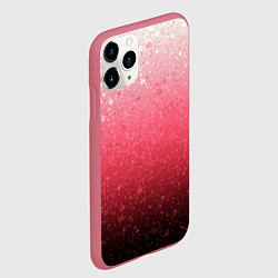 Чехол iPhone 11 Pro матовый Градиент розово-чёрный брызги, цвет: 3D-малиновый — фото 2