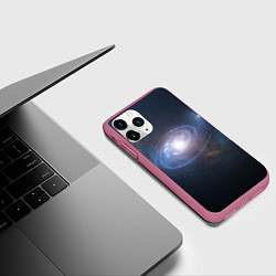Чехол iPhone 11 Pro матовый Спиральная галактика, цвет: 3D-малиновый — фото 2