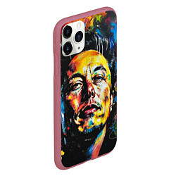 Чехол iPhone 11 Pro матовый Граффити портрет Илона Маска, цвет: 3D-малиновый — фото 2