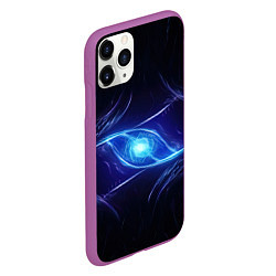 Чехол iPhone 11 Pro матовый Синие магическое свечение в виде шара, цвет: 3D-фиолетовый — фото 2