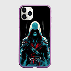 Чехол iPhone 11 Pro матовый Assassins creed ночной образ, цвет: 3D-фиолетовый