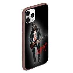 Чехол iPhone 11 Pro матовый Слэш музыкант группы Guns N Roses, цвет: 3D-коричневый — фото 2