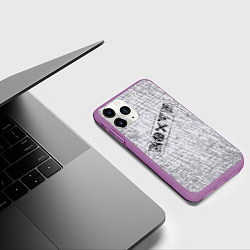 Чехол iPhone 11 Pro матовый Равнодушие на сером фоне, цвет: 3D-фиолетовый — фото 2