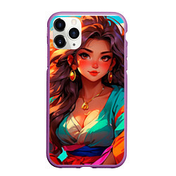 Чехол iPhone 11 Pro матовый Girl в кимоно