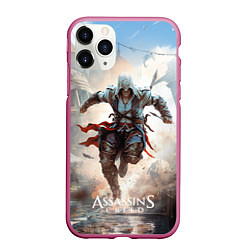 Чехол iPhone 11 Pro матовый Assassins creed паркур, цвет: 3D-малиновый