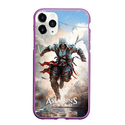 Чехол iPhone 11 Pro матовый Assassins creed паркур, цвет: 3D-фиолетовый