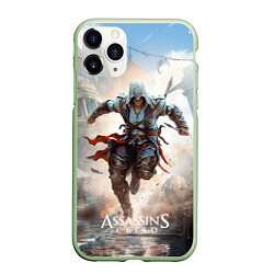 Чехол iPhone 11 Pro матовый Assassins creed паркур, цвет: 3D-салатовый