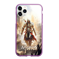 Чехол iPhone 11 Pro матовый Assassins creed старый город, цвет: 3D-фиолетовый