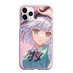 Чехол iPhone 11 Pro матовый Touhou Project Youmu Konpaku мило, цвет: 3D-розовый