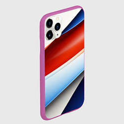 Чехол iPhone 11 Pro матовый Абстрактный минимализм плавные волнистые линии, цвет: 3D-фиолетовый — фото 2